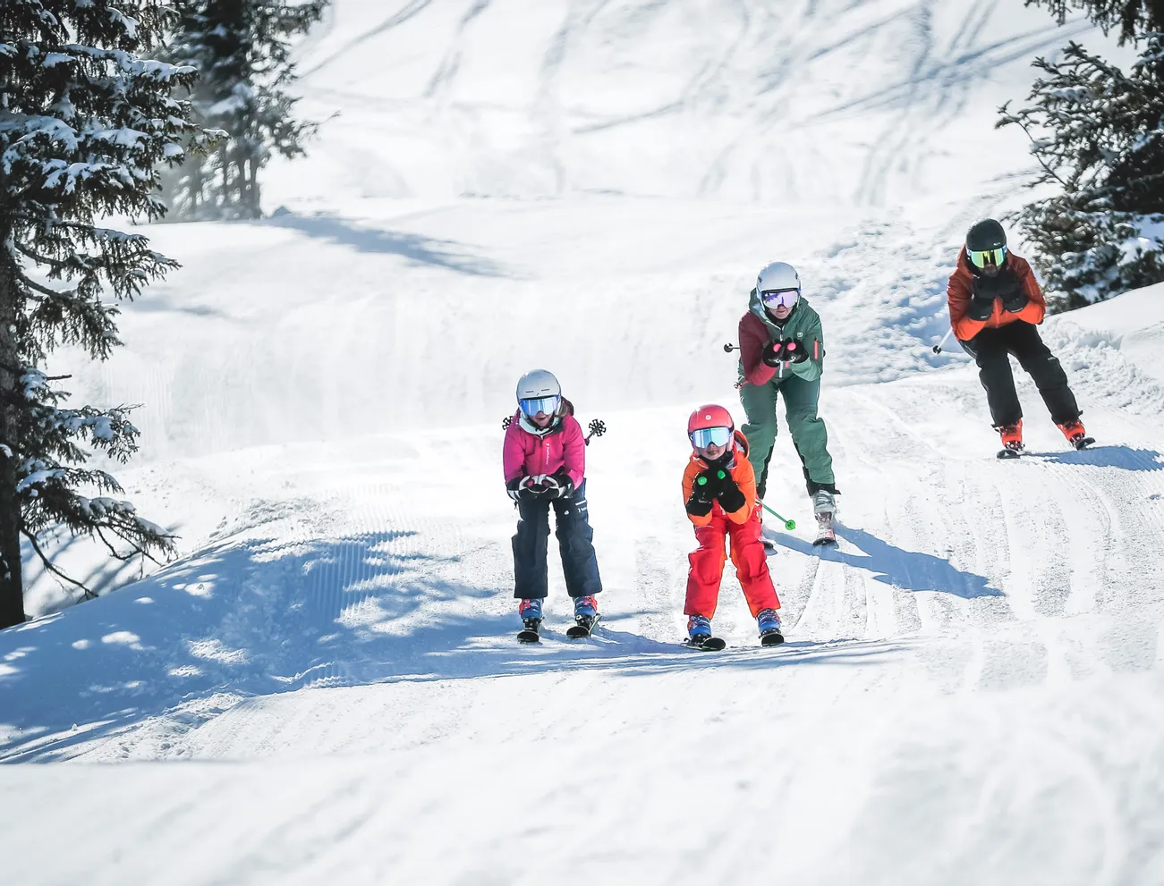 Skifahren im Familienurlaub