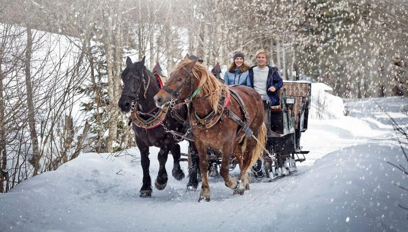 Pferdeschlittenfahrt in Saalbach