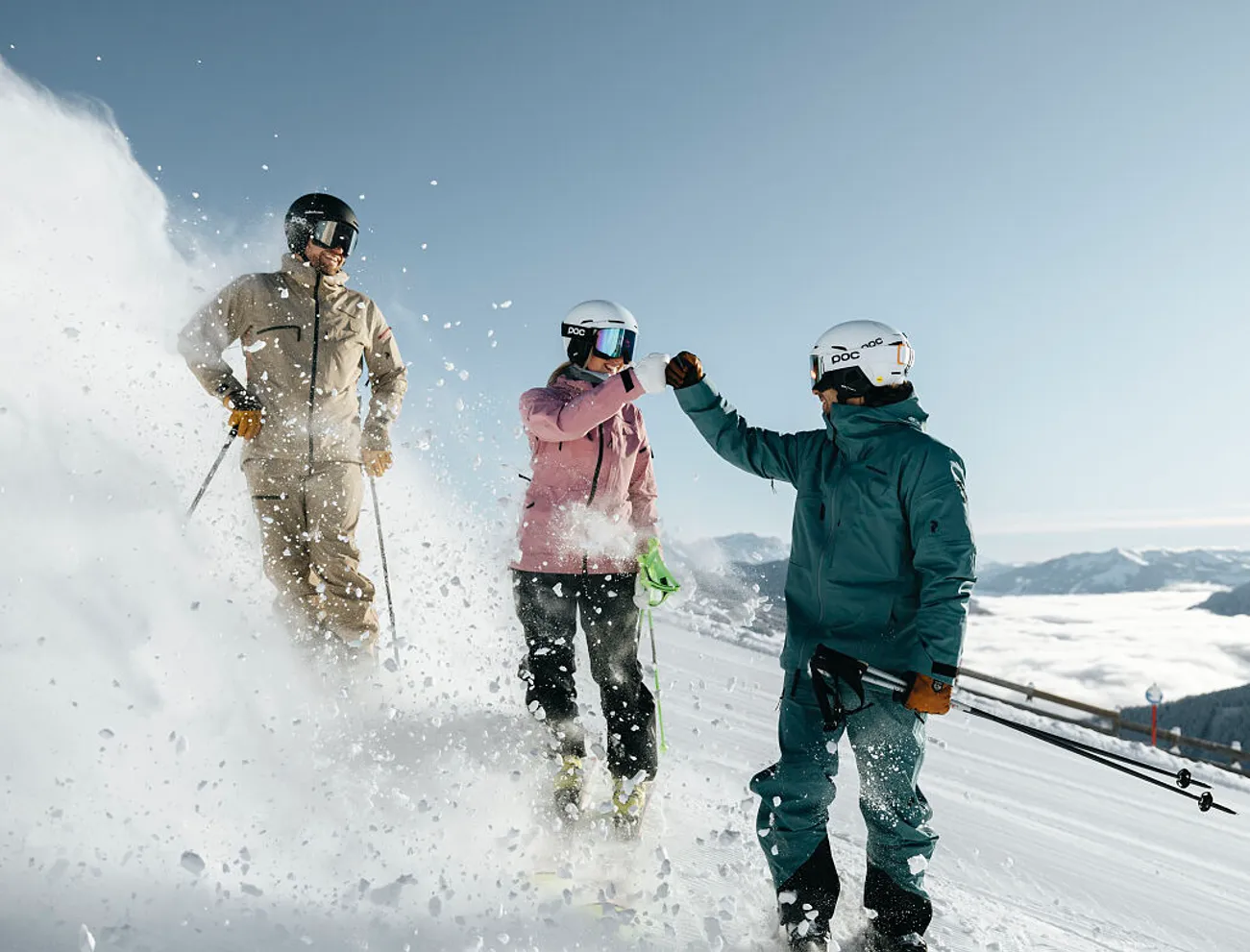 Skifahrer am Berg 