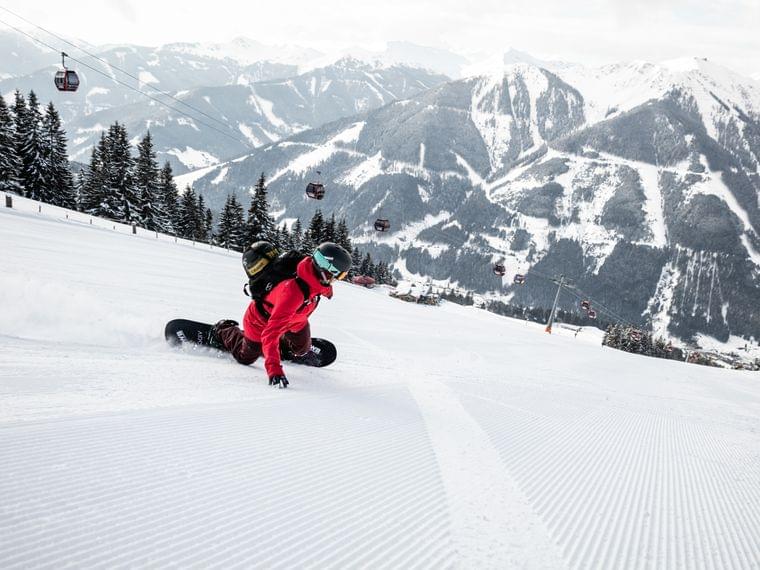 Snowboarden auf bestens präparierten Pisten