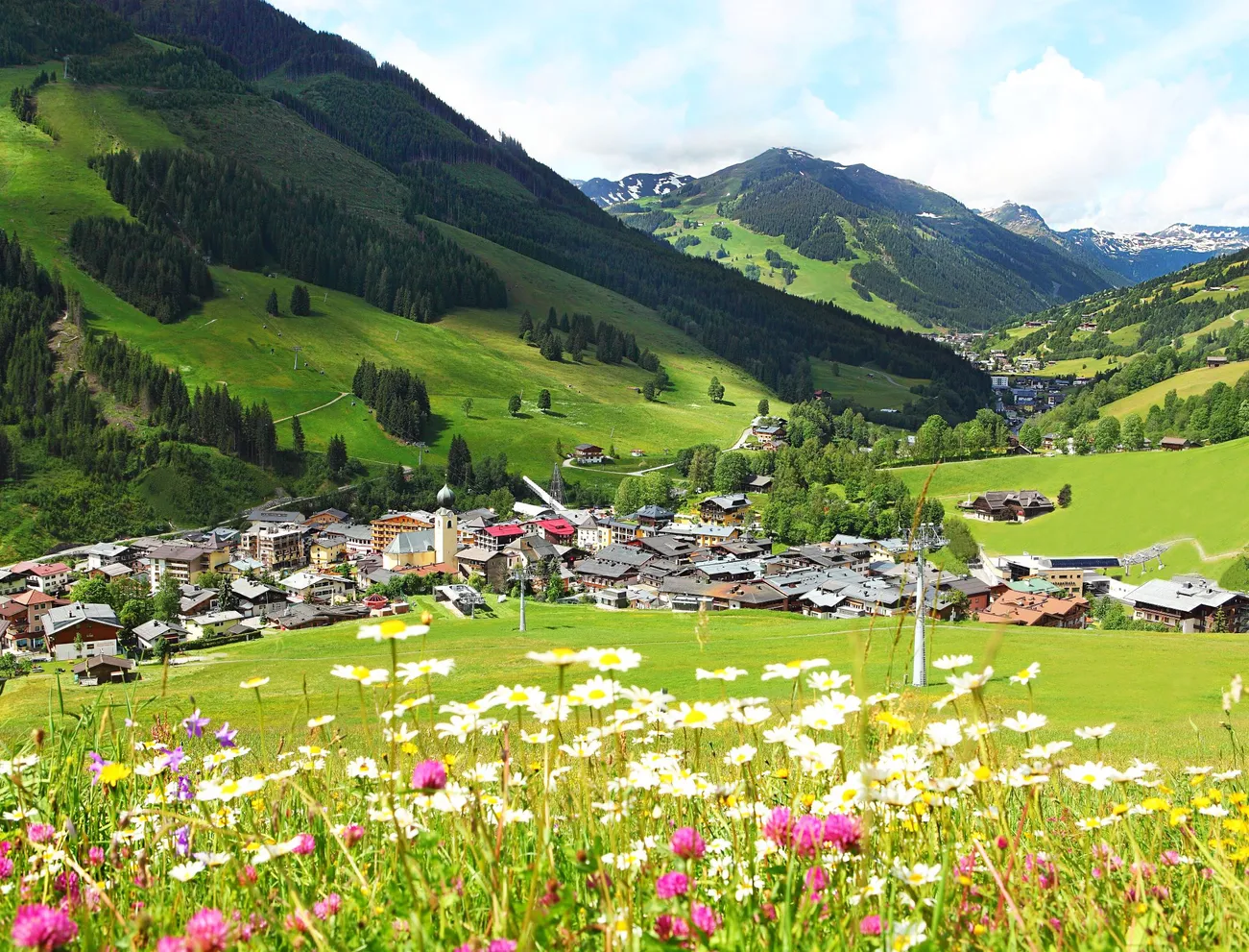 Ortsansicht Saalbach Sommer