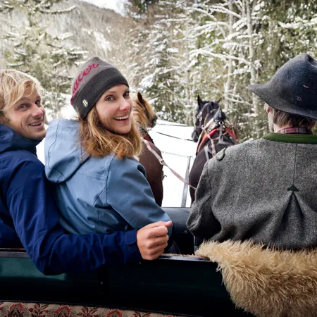 Abseits der Pisten - Pferdeschlittenfahrt in Saalbach